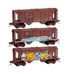 Micro-Trains 99405100 Z Santa Fe PS-2 70-Ton 2-Bay Cvd Hopper RTR (Pack of 3) - Your Source for Gaming Essentials* Trains