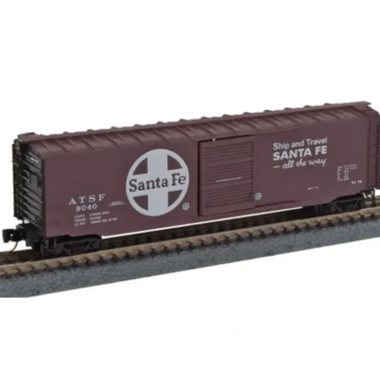 Micro-Trains 99400070 Z Santa Fe 50' Single-Door Boxcar RTR Runner (Pack of 4) - Your Source for Gaming Essentials* Trains