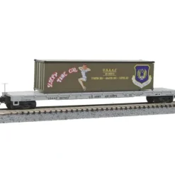 Micro-Trains 52400107 Z USAAC 60' Steel Flatcar w/40' Container Load #667457 - Your Source for Gaming Essentials* Trains