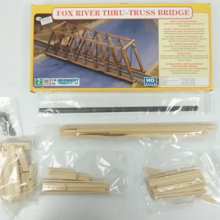 Midwest Products 3054 HO 11-7/8"x2-5/32"x3-1/2" Fox River Thru-Truss Bridge Kit - Your Source for Gaming Essentials* Trains