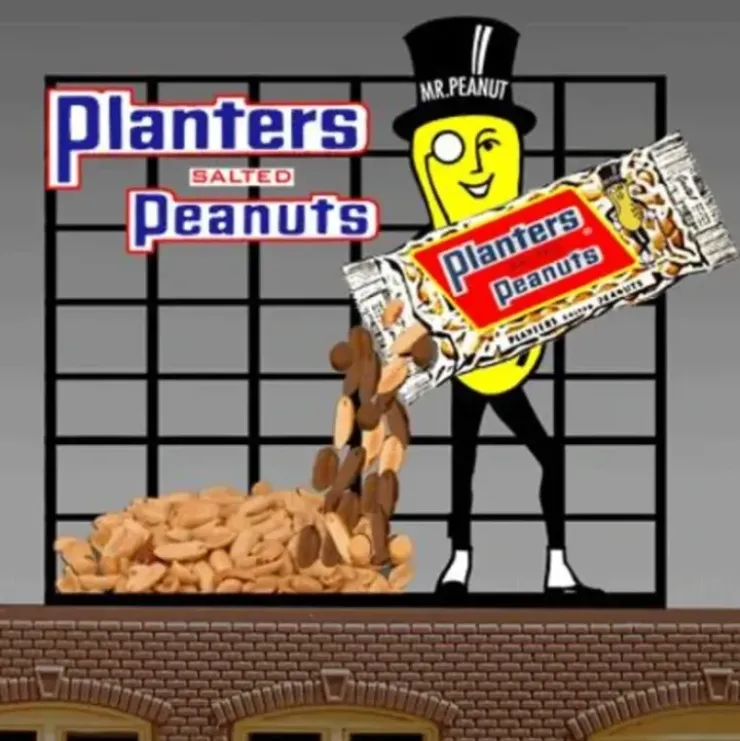 Miller Engineering 7062 HO/N Planters Peanuts with Mr.Peanut Animated Billboard - Your Source for Gaming Essentials* Trains