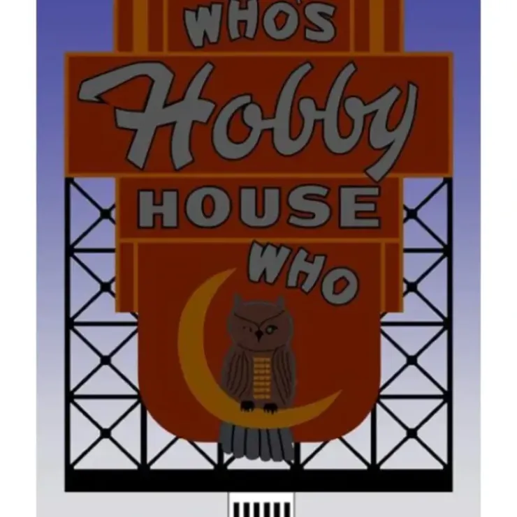 Miller Engineering 441402 HO/N Who's Hobby House Animated Neon Billboard - Your Source for Gaming Essentials* Trains