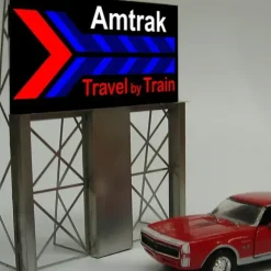 Miller Engineering 8281 HO/O Amtrak Travel by Train Animated Roadside Billboard - Your Source for Gaming Essentials* Trains