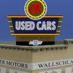 Miller Engineering 5481 HO/O Animated Neon Billboard OK Used Cars - Your Source for Gaming Essentials* Trains