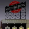 Miller Engineering 880201 HO/O Chicago & North Western Animated Neon Billboard - Your Source for Gaming Essentials* Trains