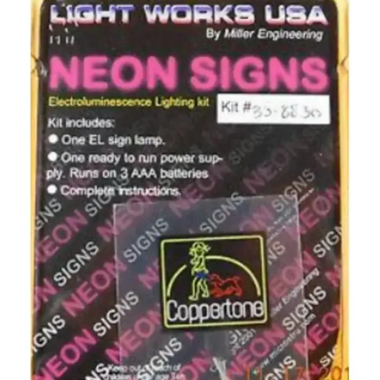 Miller Engineering 8830 HO/O Coppertone Flashing Neon Window Sign Light Works - Your Source for Gaming Essentials* Trains