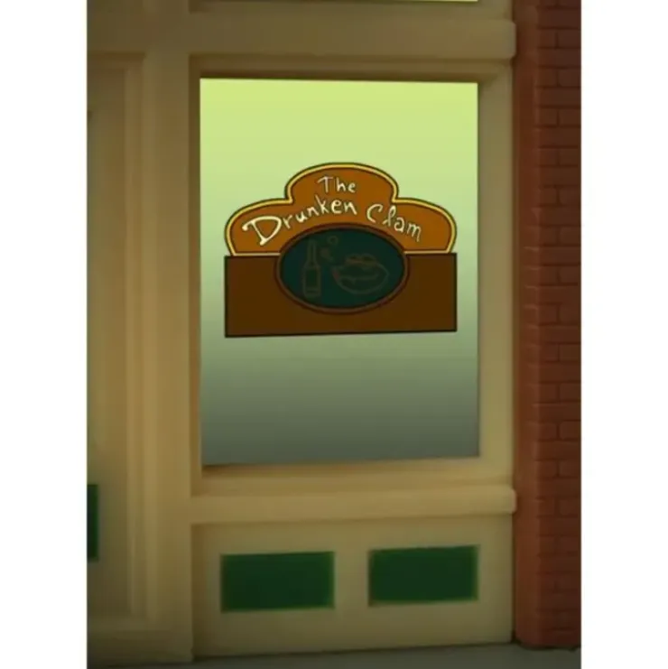 Miller Engineering 8885 HO/O Drunken Clam Animated Window Sign - Your Source for Gaming Essentials* Trains