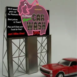 Miller Engineering 8381 HO/O Elephant Car Wash Billboard - Your Source for Gaming Essentials* Trains
