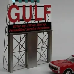 Miller Engineering 8181 HO/O Gulf Gas Animated Roadside Billboard - Your Source for Gaming Essentials* Trains
