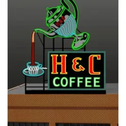 Miller Engineering 7881 HO/O H & C Coffee Animated Neon Billboard - Your Source for Gaming Essentials* Trains