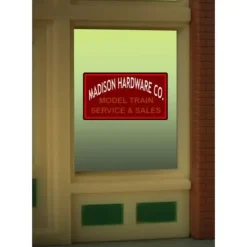 Miller Engineering 8920 HO/O Madison Hardware Lionel Trains Animated Window Sign - Your Source for Gaming Essentials* Trains