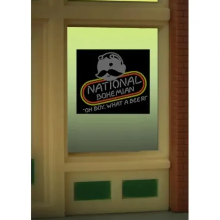 Miller Engineering 8845 HO/O Natty Boh Beer Flashing Neon Window Sign - Your Source for Gaming Essentials* Trains