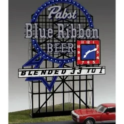Miller Engineering 4081 HO/O Pabst Blue Ribbon Animated Neon Billboard - Your Source for Gaming Essentials* Trains