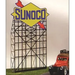 Miller Engineering 3581 HO/O Sunoco Roadside Billboard Animated Neon Style Sign - Your Source for Gaming Essentials* Trains