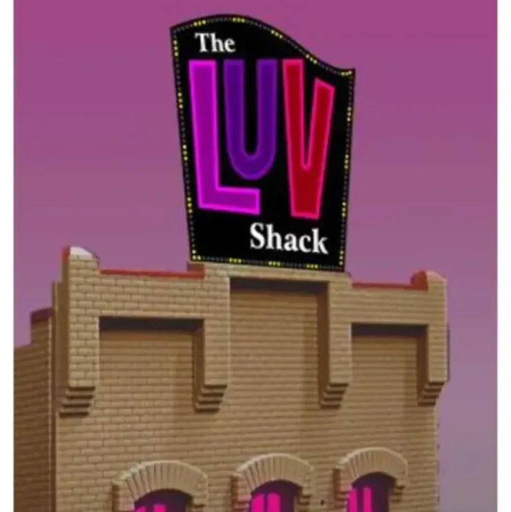 Miller Engineering 4481 HO/O The LUV Shack Billboard - Your Source for Gaming Essentials* Trains
