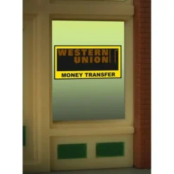 Miller Engineering 8940 HO/O Western Union Flashing Neon Window Sign - Your Source for Gaming Essentials* Trains