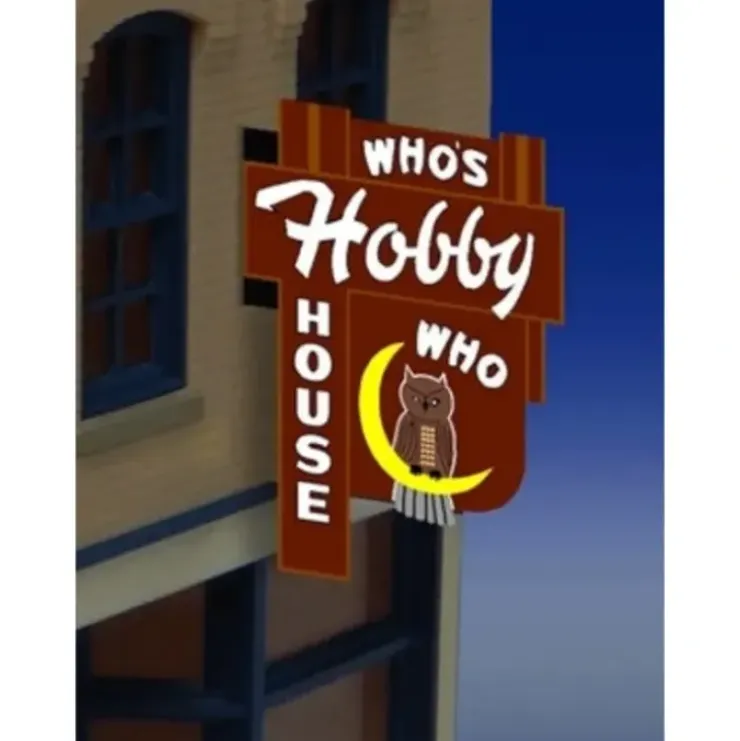 Miller Engineering 881451 HO/O Who's Hobby House Vertical Wall-Mount Billboard - Your Source for Gaming Essentials* Trains