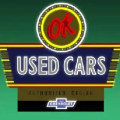Miller Engineering 5482 N Animated Neon Billboard OK Used Cars - Your Source for Gaming Essentials* Trains