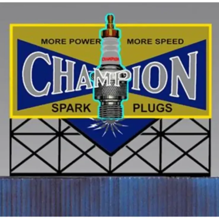 Miller Engineering 5072 N/HO Animated Neon Billboard Champion Sparkplug Small - Your Source for Gaming Essentials* Trains