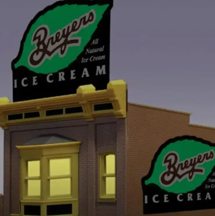 Miller Engineering 2582 N/HO Breyers Ice Cream Animated Neon Billboard - Your Source for Gaming Essentials* Trains
