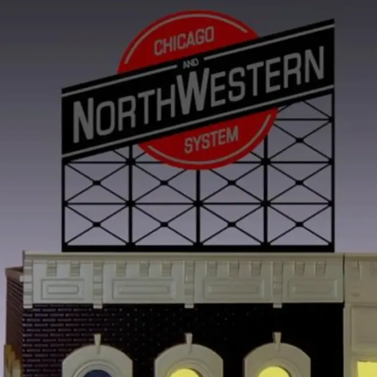 Miller Engineering 440202 N/HO Chicago & North Western Animated Neon Billboard - Your Source for Gaming Essentials* Trains