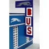 Miller Engineering 5882 N/HO Medium Vertical Greyhound Bus Station - Your Source for Gaming Essentials* Trains