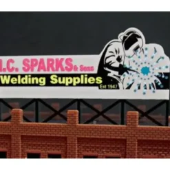 Miller Engineering 9382 N I.C. Sparks Animated Neon Billboard - Your Source for Gaming Essentials* Trains