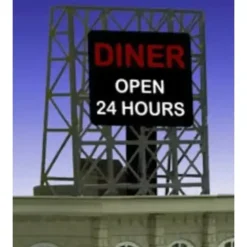 Miller Engineering 338965 N/Z Diner Flashing Neon Rooftop Billboard Small - Your Source for Gaming Essentials* Trains