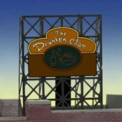 Miller Engineering 338885 N/Z Drunken Clam Animated Rooftop Billboard Small - Your Source for Gaming Essentials* Trains