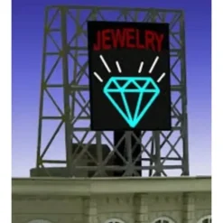 Miller Engineering 338970 N/Z Jewelry Flashing Neon Rooftop Billboard - Your Source for Gaming Essentials* Trains