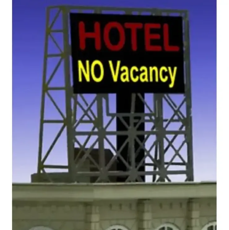 Miller Engineering 338990 N/Z Small Hotel Flashing Neon-Like Rooftop Billboard - Your Source for Gaming Essentials* Trains