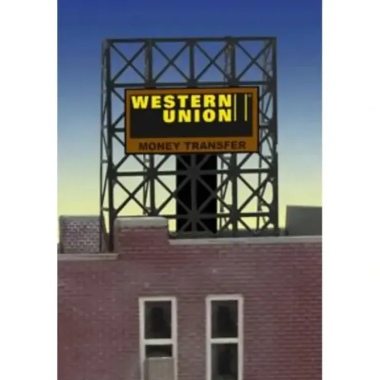 Miller Engineering 338940 N/Z Western Union Animated Rooftop Billboard Small - Your Source for Gaming Essentials
