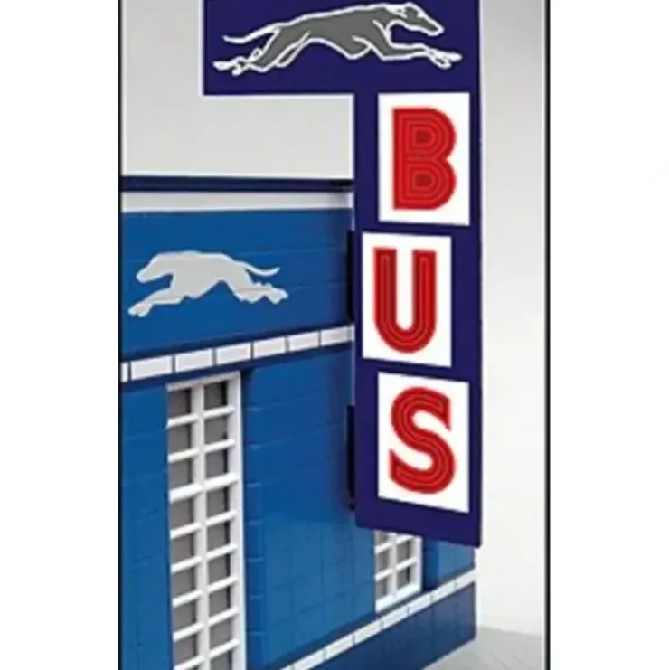 Miller Engineering 5881 O Greyhound Bus Station Animated Vertical Sign - Your Source for Gaming Essentials* Trains