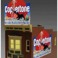 Miller Engineering 1061 O/HO Lighted Coppertone Animated Billboard Sign - Your Source for Gaming Essentials* Trains