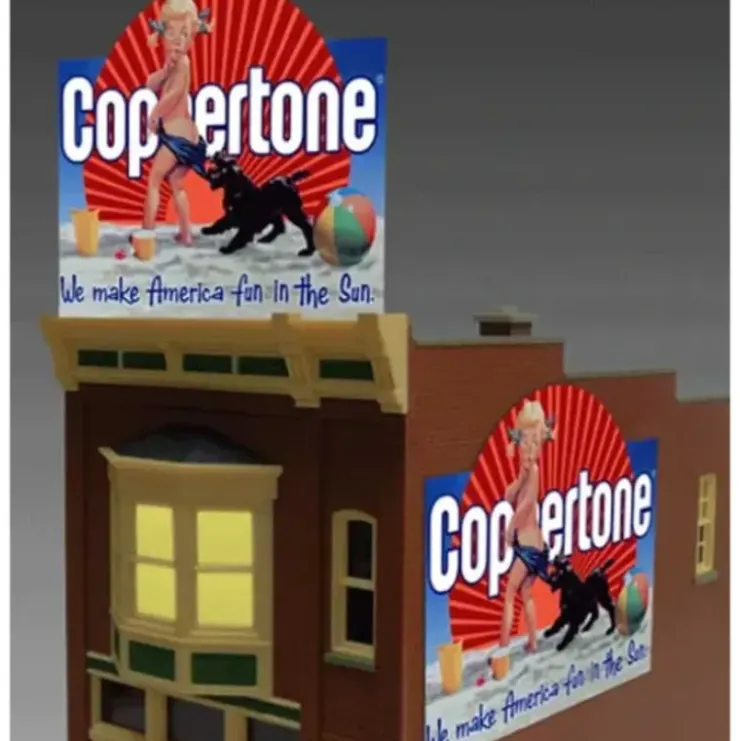 Miller Engineering 1061 O/HO Lighted Coppertone Animated Billboard Sign - Your Source for Gaming Essentials* Trains
