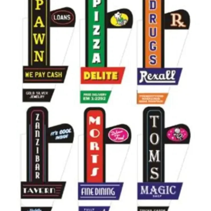 Miller Engineering 66812-R Animated Sign Kit Downtown Series #1 - Right - Large - Your Source for Gaming Essentials* Trains