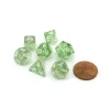 Dice>Mini 7-Die Polyhedral Dice Set - Ethereal Green with White Numbers - Your Source for Gaming Essentials