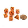 Dice>Mini 7-Die Polyhedral Dice Set - Glow Orange with Black Numbers - Your Source for Gaming Essentials