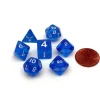 Dice>Mini Polyhedral 7 Piece Transparent Dice Set Small 11mm Die - Blue with White - Your Source for Gaming Essentials