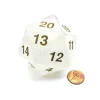 Dice>55mm Jumbo 20-Sided D20 Countdown Dice - Transparent Pearl Gold - Your Source for Gaming Essentials