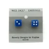 Dice>10mm Post Stud Dice Earrings - Opaque Blue with White Pips - Your Source for Gaming Essentials