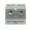 Dice>10mm Post Stud Dice Earrings - Transparent Clear with Black Pips - Your Source for Gaming Essentials