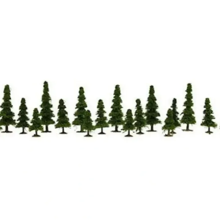 Model Power 1414 Assorted 1:160 Green Pine Trees Assortment 1.77"-3.37" (18) - Your Source for Gaming Essentials* Trains