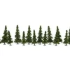 Model Power 1415 Assorted Green Pine Trees (Set of 14) - Your Source for Gaming Essentials* Trains