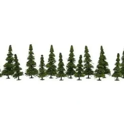 Model Power 1415 Assorted Green Pine Trees (Set of 14) - Your Source for Gaming Essentials* Trains