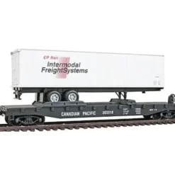 Model Power 98354 HO Canadian Pacific 51' Heavyweight Flatcar w/40' Trailer - Your Source for Gaming Essentials* Trains