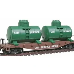 Model Power 98160 HO Citi Service 40' Flat Car with Twin Removable Tanks - Your Source for Gaming Essentials* Trains