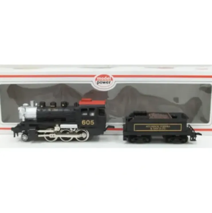 Model Power 6720 HO Scale ATSF 605 Steam Locomotive & Tender - Your Source for Gaming Essentials* Trains
