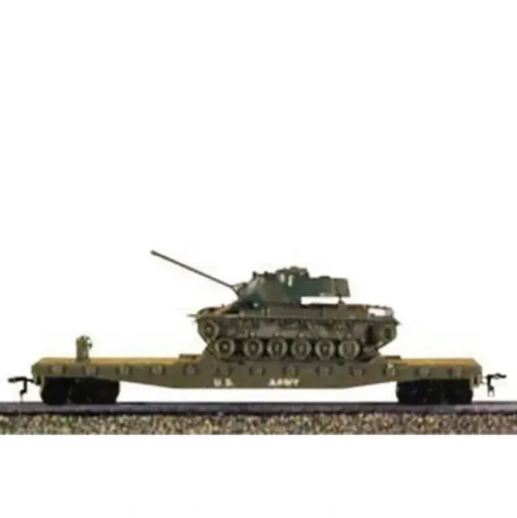 Model Power 99160 HO US ARMY 50' Flatcar With W/M-47 Tank - Your Source for Gaming Essentials* Trains