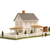 Model Power 2603 N Farm House Buil Up Lighted W/2 Handpainted Figures - Your Source for Gaming Essentials* Trains